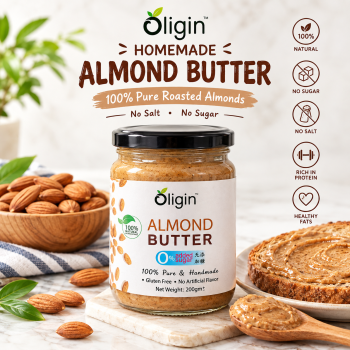Oligin Homemade Pure Almond Butter 200g (No Sugar, No Salt)