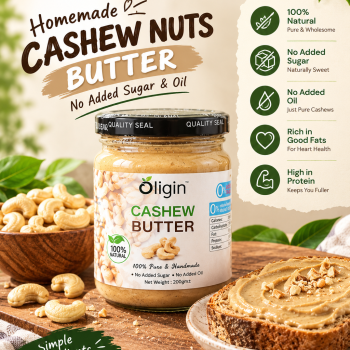 Oligin Homemade Pure Cashew Nut Butter 200g (No Sugar, No Oil)